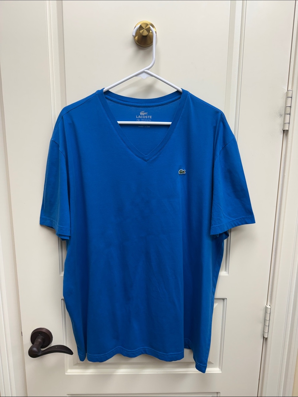 Lacoste Men’s Bright Blue V-Neck Polo Tee